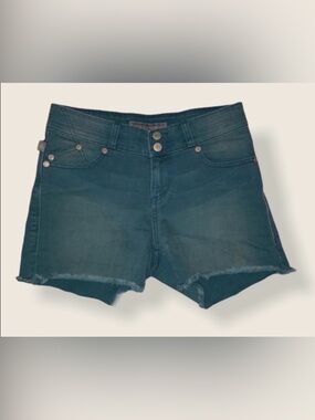 Rock & Republic Denim Shorts raw hem Teal Cut off Size 2